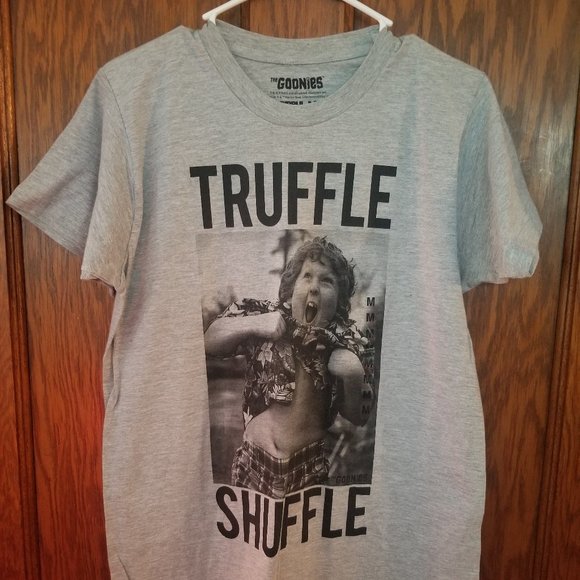 Goonies Truffle Shuffle Black Graphic Print Short Sleeve T Shirt Unisex SZ M - Picture 1 of 6